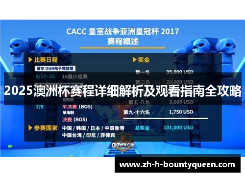 2025澳洲杯赛程详细解析及观看指南全攻略 2025澳洲杯赛程详细解析及观看指南全攻略